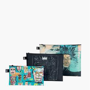 Jean-Michel Basquiat Skull, Crown, Portrait Recycled Zip Pockets - P!Q Gifts