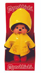 Monchhichi Boy In A Raincoat With Red Rain Boots Doll - P!Q Gifts